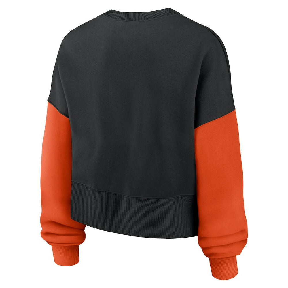 Cincinnati Bengals Nike Women's Oversized Color-Block Pullover Sweatshirt