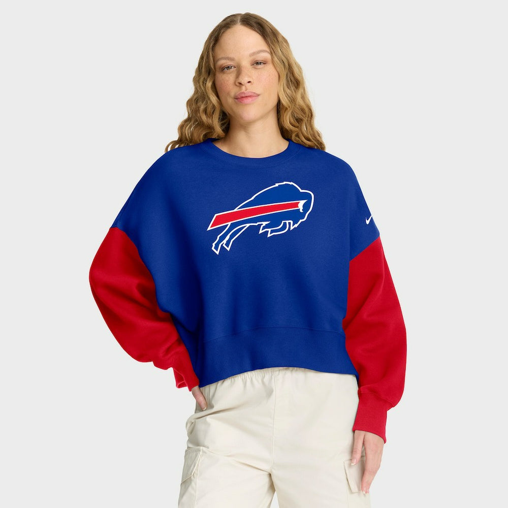 Buffalo Bills Nike Women's Oversized Color-Block Pullover Sweatshirt
