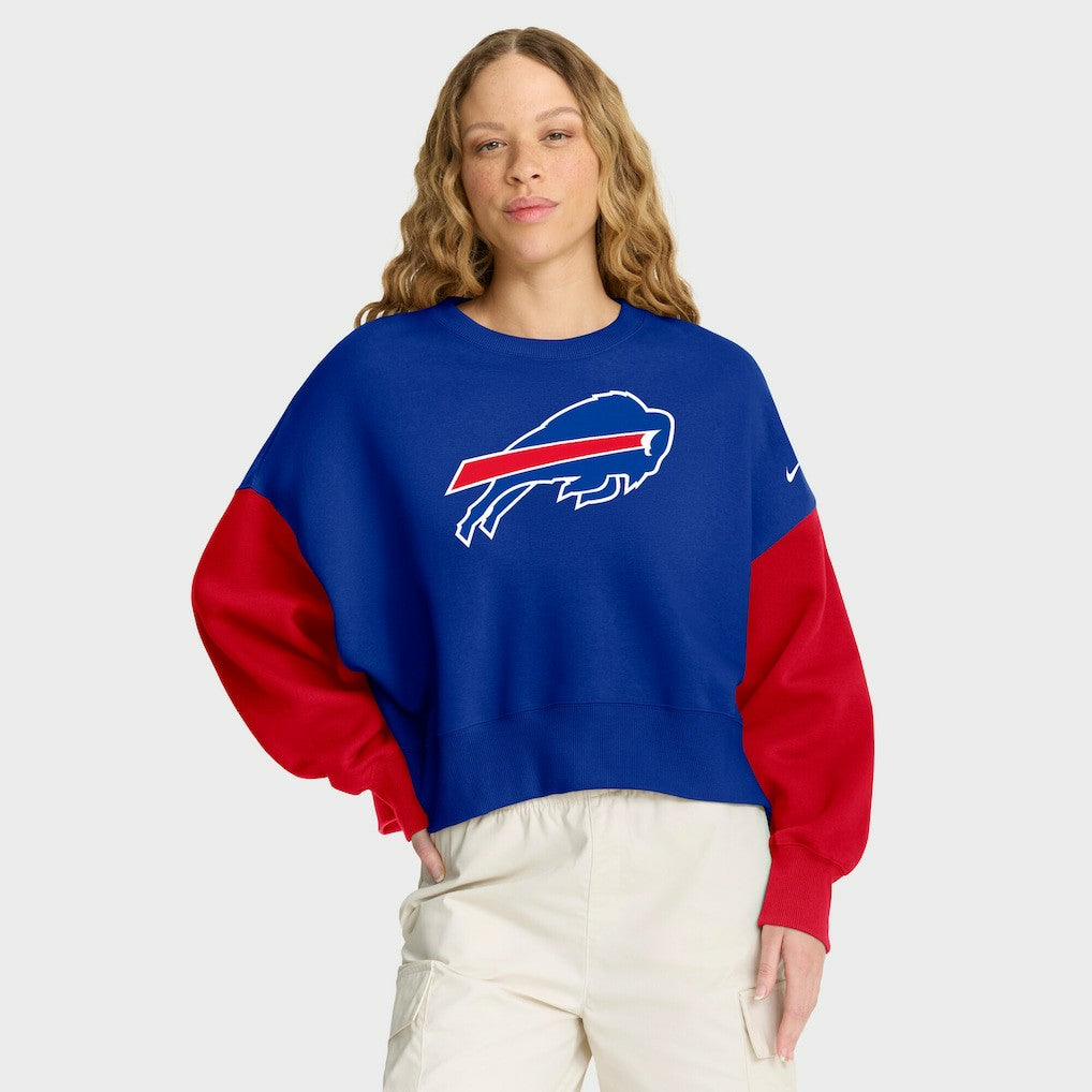 Buffalo Bills Nike Women's Oversized Color-Block Pullover Sweatshirt