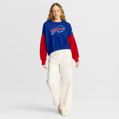 Buffalo Bills Nike Women's Oversized Color-Block Pullover Sweatshirt