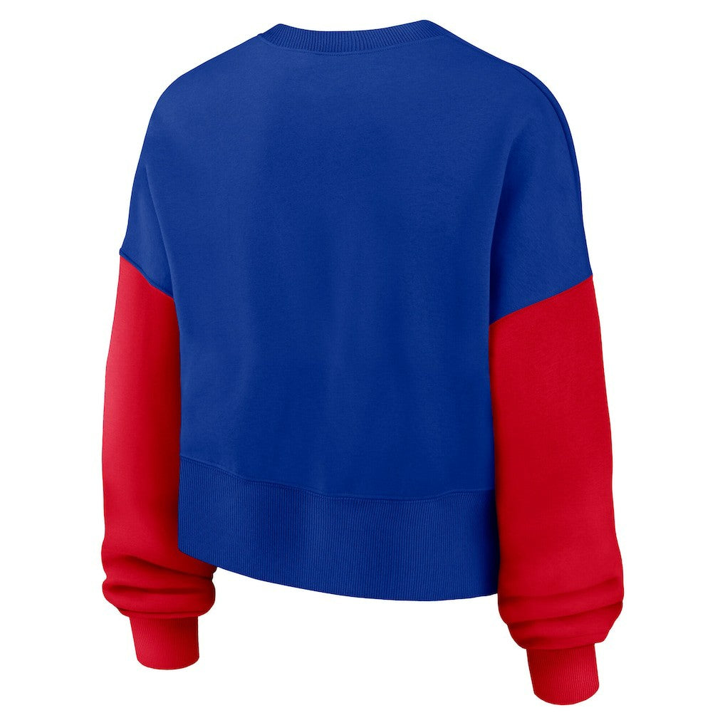 Buffalo Bills Nike Women's Oversized Color-Block Pullover Sweatshirt