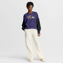 Baltimore Ravens Nike Women's Oversized Color-Block Pullover Sweatshirt