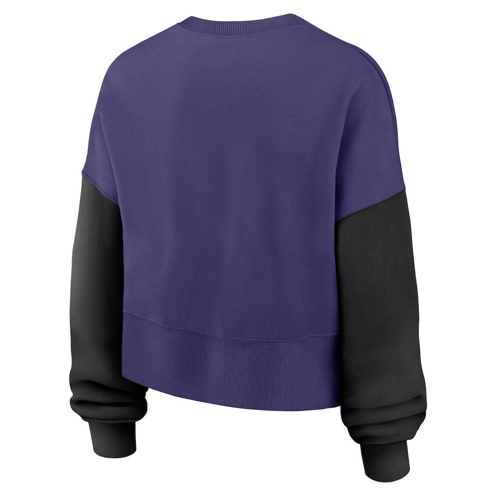 Baltimore Ravens Nike Women's Oversized Color-Block Pullover Sweatshirt