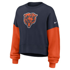Chicago Bears Nike Women's Oversized Color-Block Pullover Sweatshirt