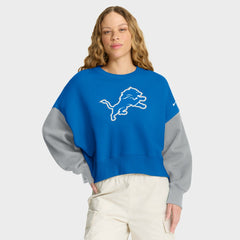 Detroit Lions Nike Women's Oversized Color-Block Pullover Sweatshirt