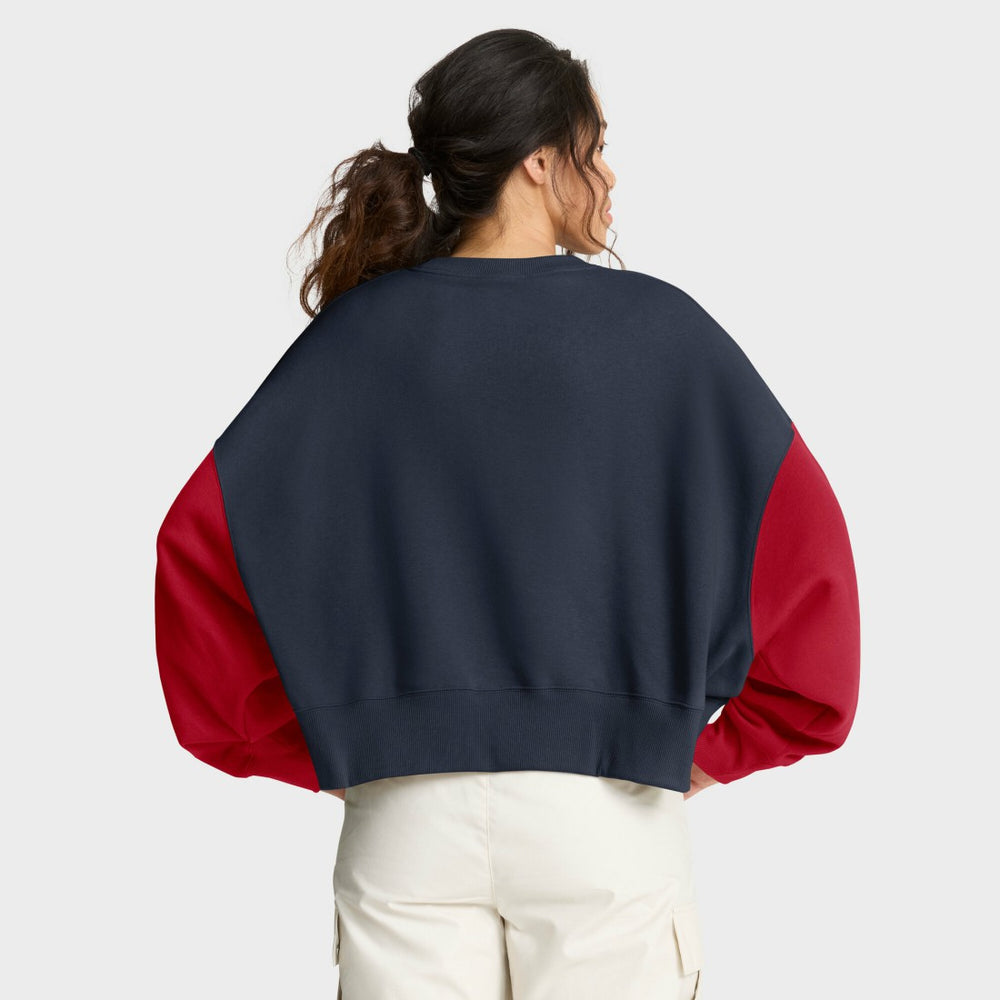 Houston Texans Nike Women's Oversized Color-Block Pullover Sweatshirt