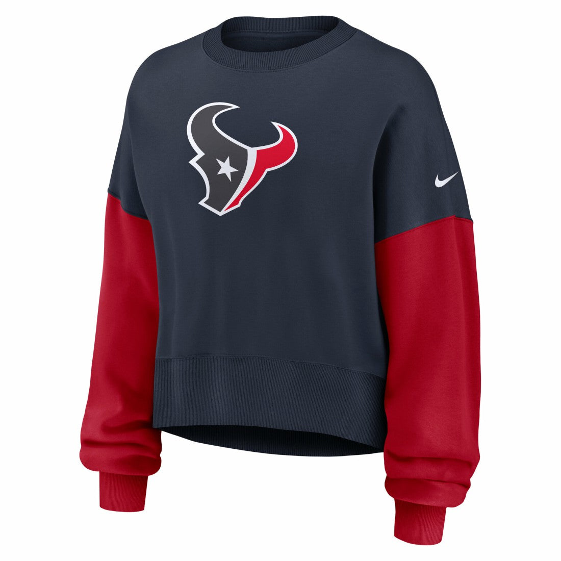 Houston Texans Nike Women's Oversized Color-Block Pullover Sweatshirt