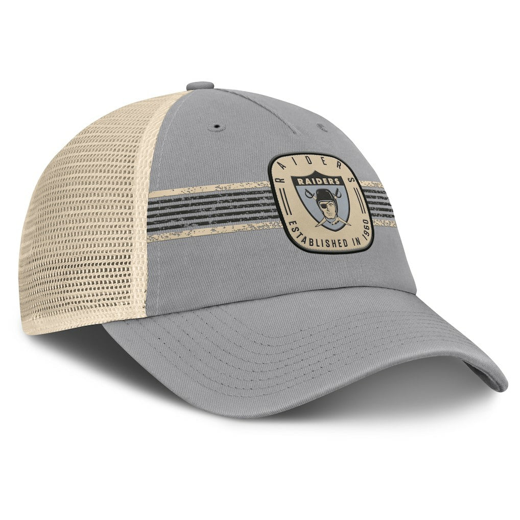 Las Vegas Raiders Fanatics Heritage Bootleg Trucker Adjustable Hat