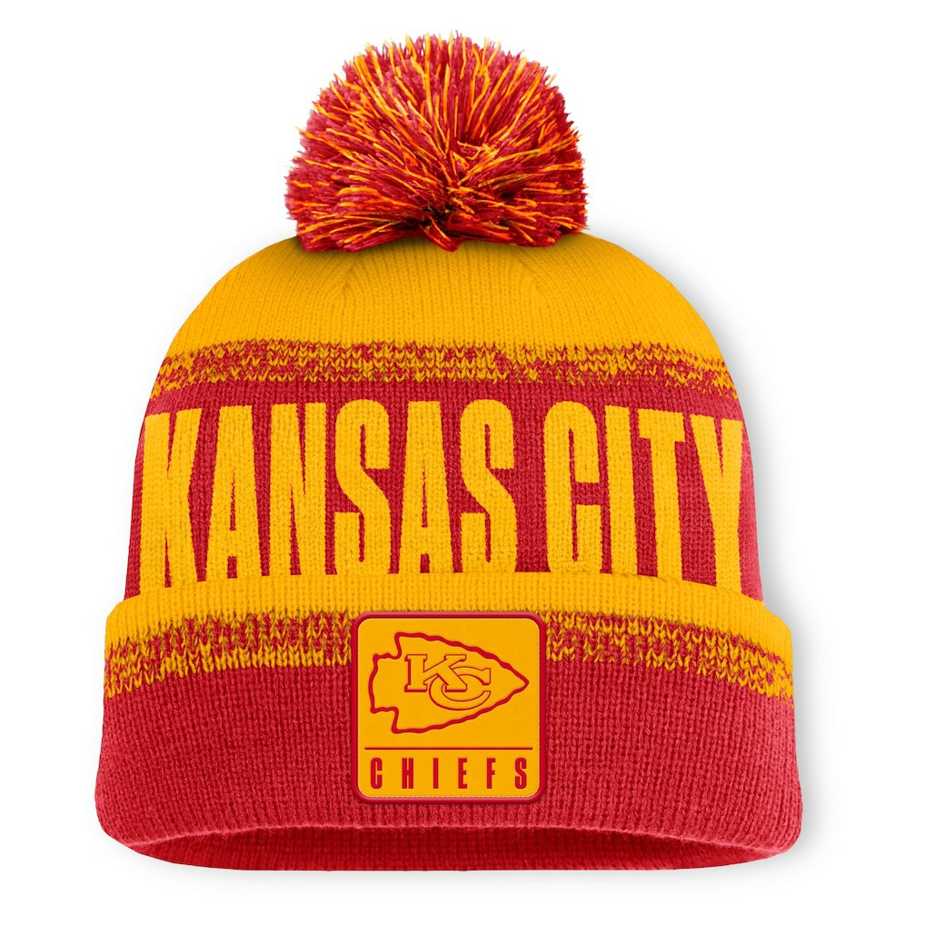 Kansas City Chiefs Fanatics Play Action Cuffed Knit Hat with Pom