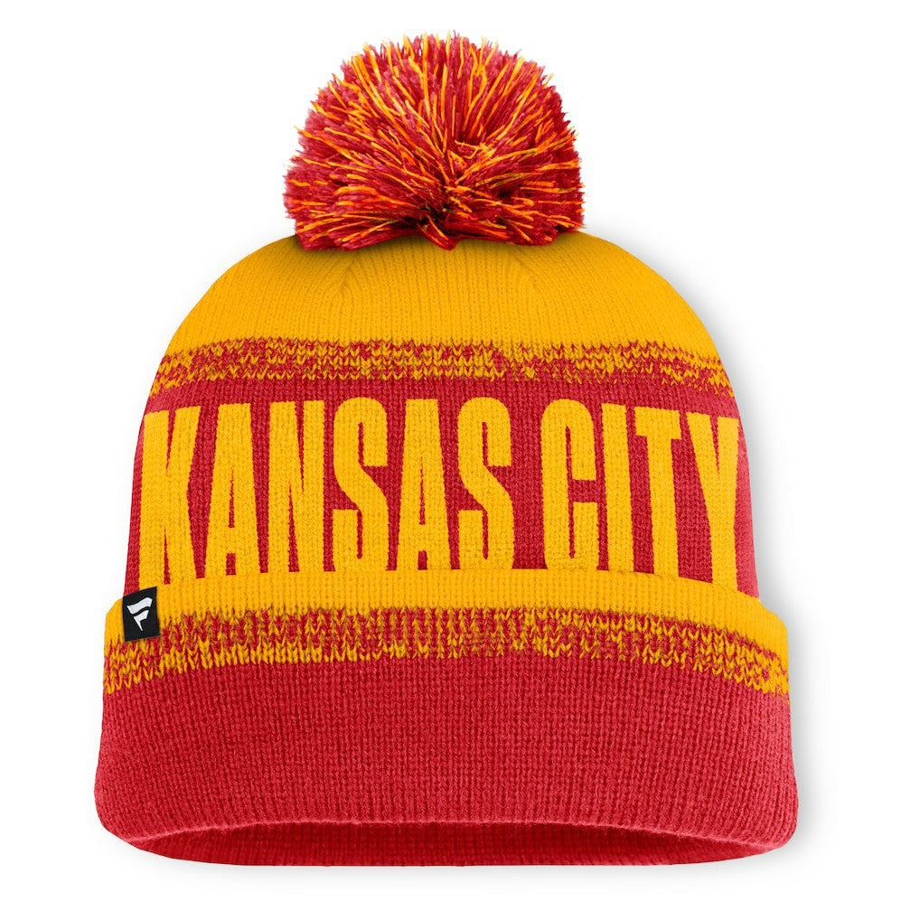Kansas City Chiefs Fanatics Play Action Cuffed Knit Hat with Pom