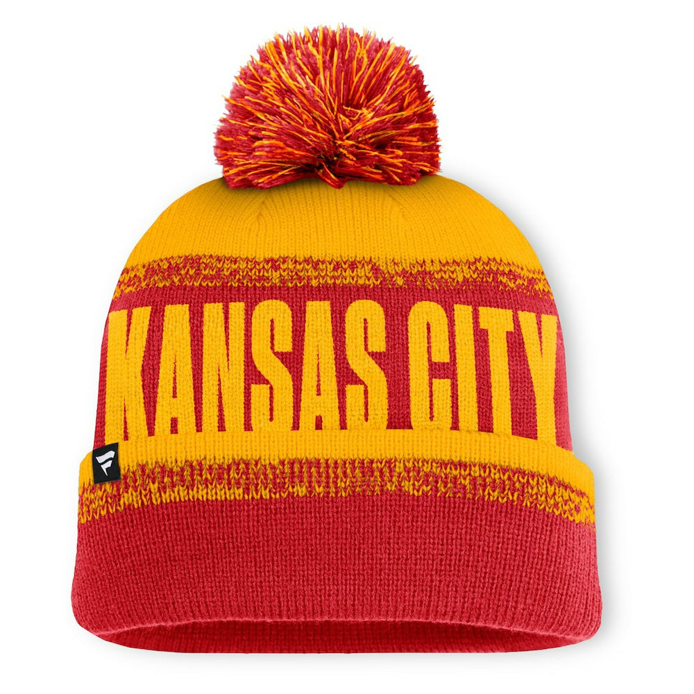 Kansas City Chiefs Fanatics Play Action Cuffed Knit Hat with Pom
