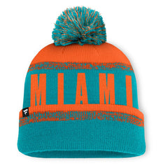 Miami Dolphins Fanatics Play Action Cuffed Knit Hat with Pom