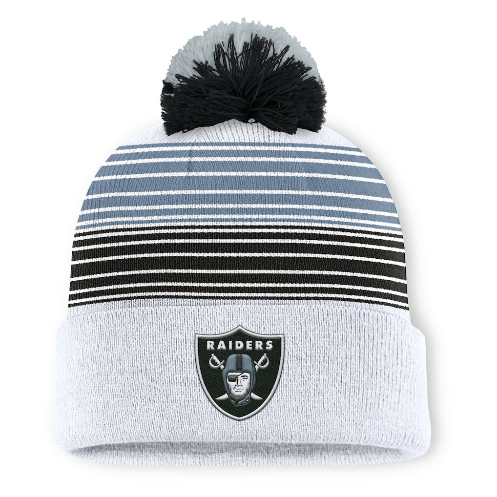 Las Vegas Raiders Fanatics Ghost Cuffed Knit Hat with Pom