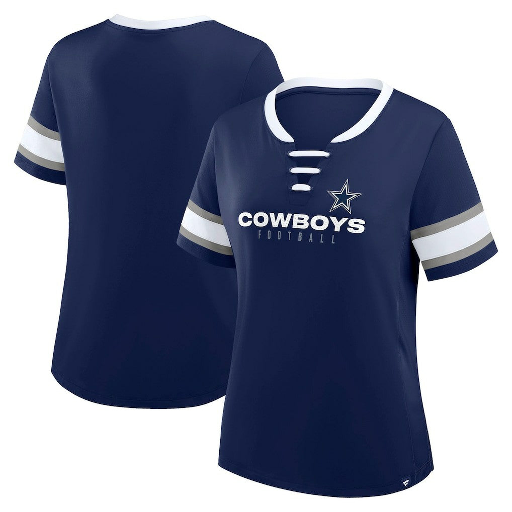 Dallas Cowboys Fanatics Women's Redzone Draw Play Athena Lace-Up T-Shirt