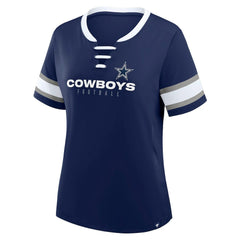 Dallas Cowboys Fanatics Women's Redzone Draw Play Athena Lace-Up T-Shirt