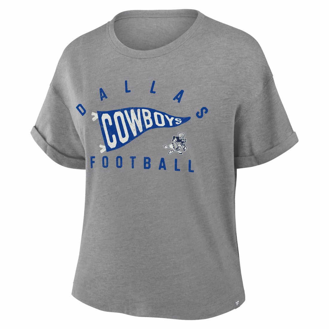 Dallas Cowboys Fanatics Women's Pennant Wave Tribute Tri-Blend Boxy T-Shirt