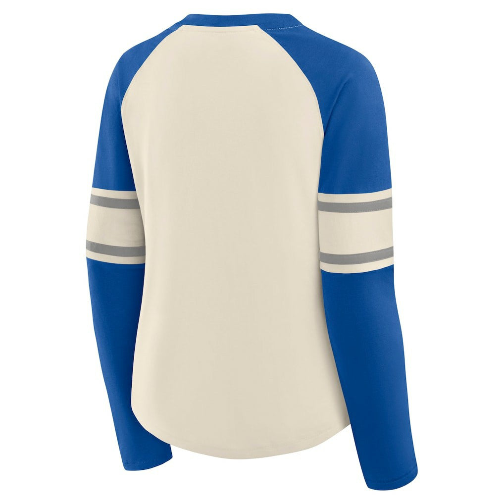 Dallas Cowboys Fanatics Women's Hometown Gridiron Hero Raglan Lace-Up V-Neck Long Sleeve T-Shirt