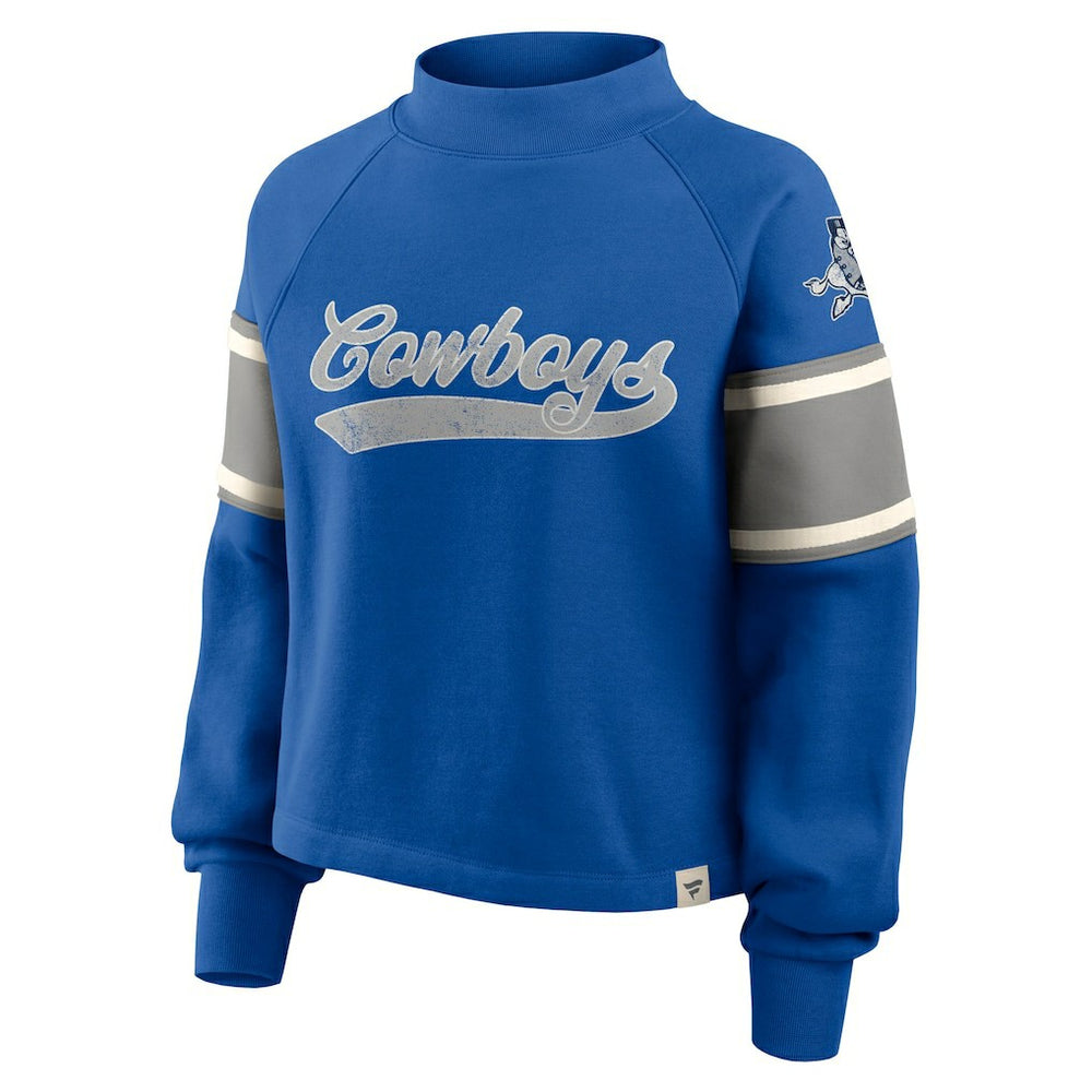 Dallas Cowboys Fanatics Oversized Hometown Toss Sweep Mock Neck Pullover