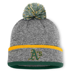 Athletics Fanatics Backstop Cuffed Knit Hat with Pom | MLB Outlet