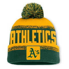 Athletics Fanatics No-Doubter Cuffed Knit Hat with Pom | MLB For sale