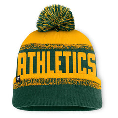 Athletics Fanatics No-Doubter Cuffed Knit Hat with Pom | MLB For sale