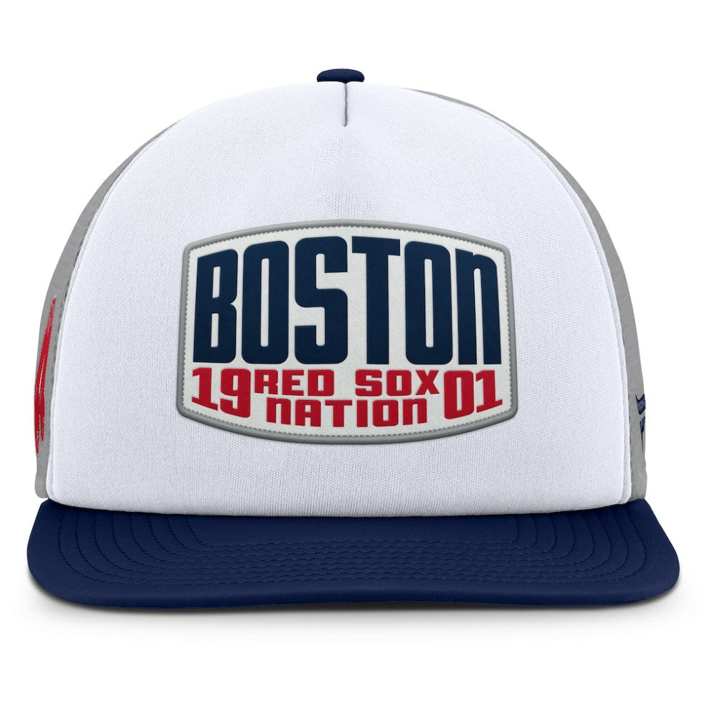 Boston Red Sox Fanatics Cranked Foam Front Patch Trucker Adjustable Hat | MLB For sale