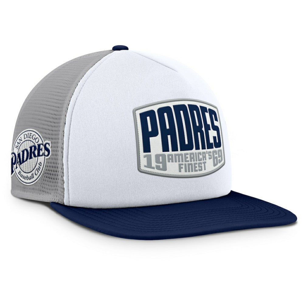 San Diego Padres Fanatics Cranked Foam Front Patch Trucker Adjustable Hat | MLB Discount
