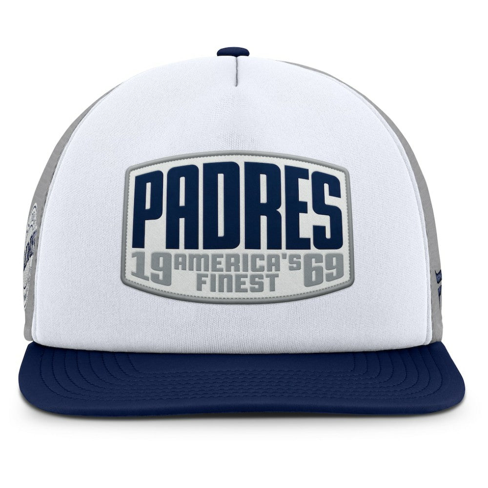 San Diego Padres Fanatics Cranked Foam Front Patch Trucker Adjustable Hat | MLB Discount