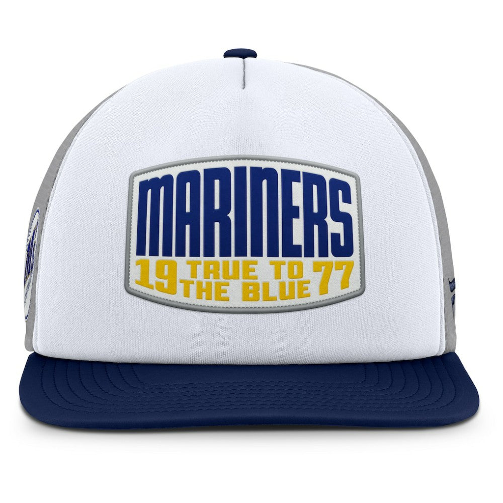 Seattle Mariners Fanatics Cranked Foam Front Patch Trucker Adjustable Hat | MLB Sale