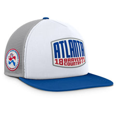 Atlanta Braves Fanatics Cranked Foam Front Patch Trucker Adjustable Hat | MLB Outlet