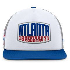 Atlanta Braves Fanatics Cranked Foam Front Patch Trucker Adjustable Hat | MLB Outlet