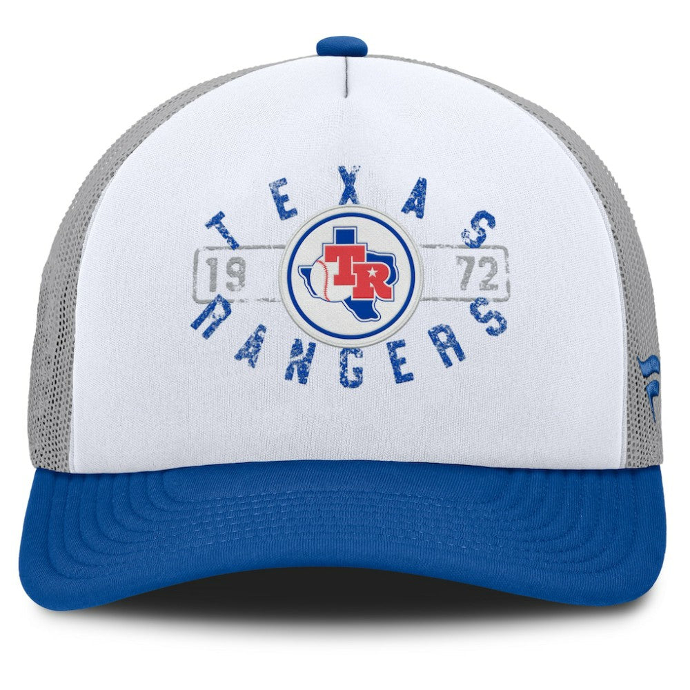 Texas Rangers Fanatics Designated A-Frame Foam Front Trucker Adjustable Hat | MLB For sale