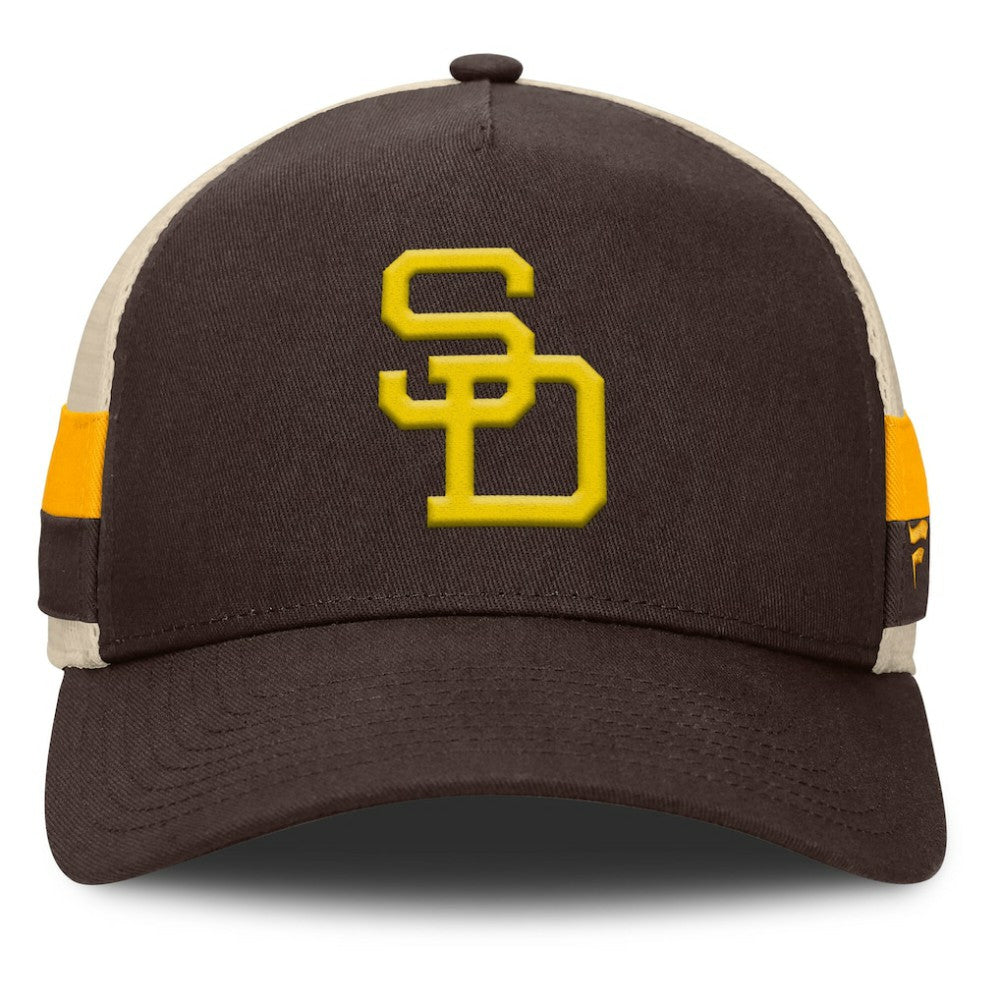 San Diego Padres Fanatics Inherited Side Stripe Trucker Adjustable Hat | MLB Online