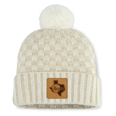 Texas Rangers Fanatics Women's Matchstick Cuffed Knit Hat with Pom- Natural | MLB Online