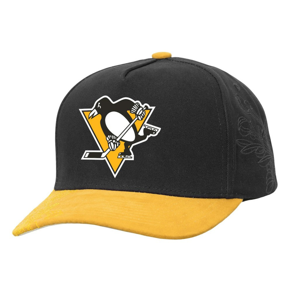 Pittsburgh Penguins Mitchell & Ness May Flowers Pro Crown Adjustable Hat On Sale