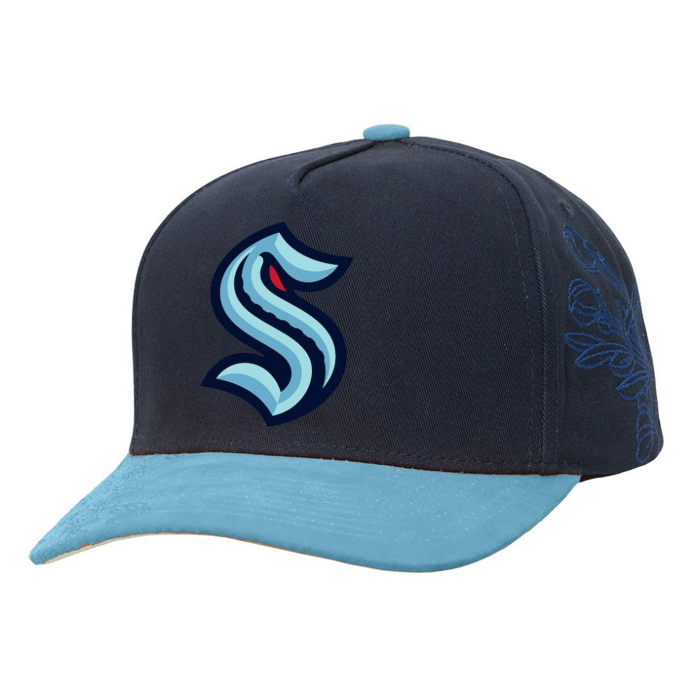 Seattle Kraken Mitchell & Ness May Flowers Pro Crown Adjustable Hat Sale