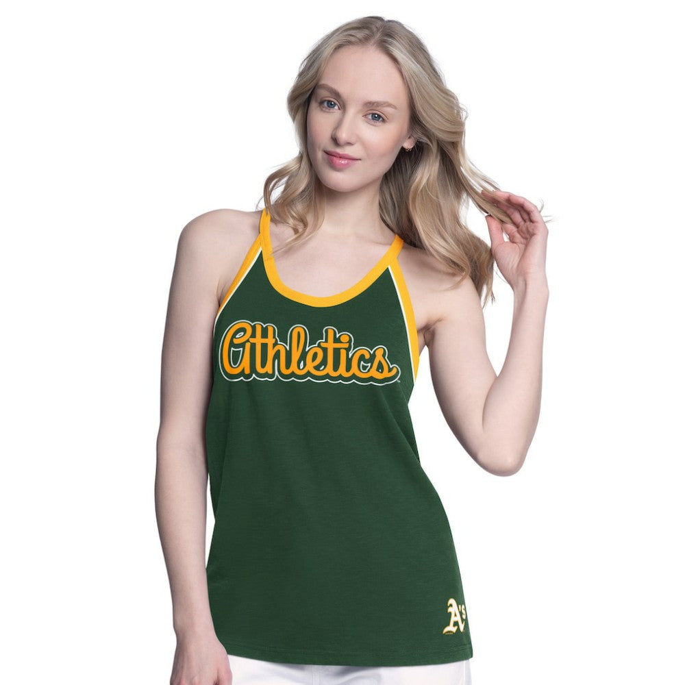 Athletics G-III 4Her by Carl Banks Women's Curveball Racerback Tank Top | MLB On Sale