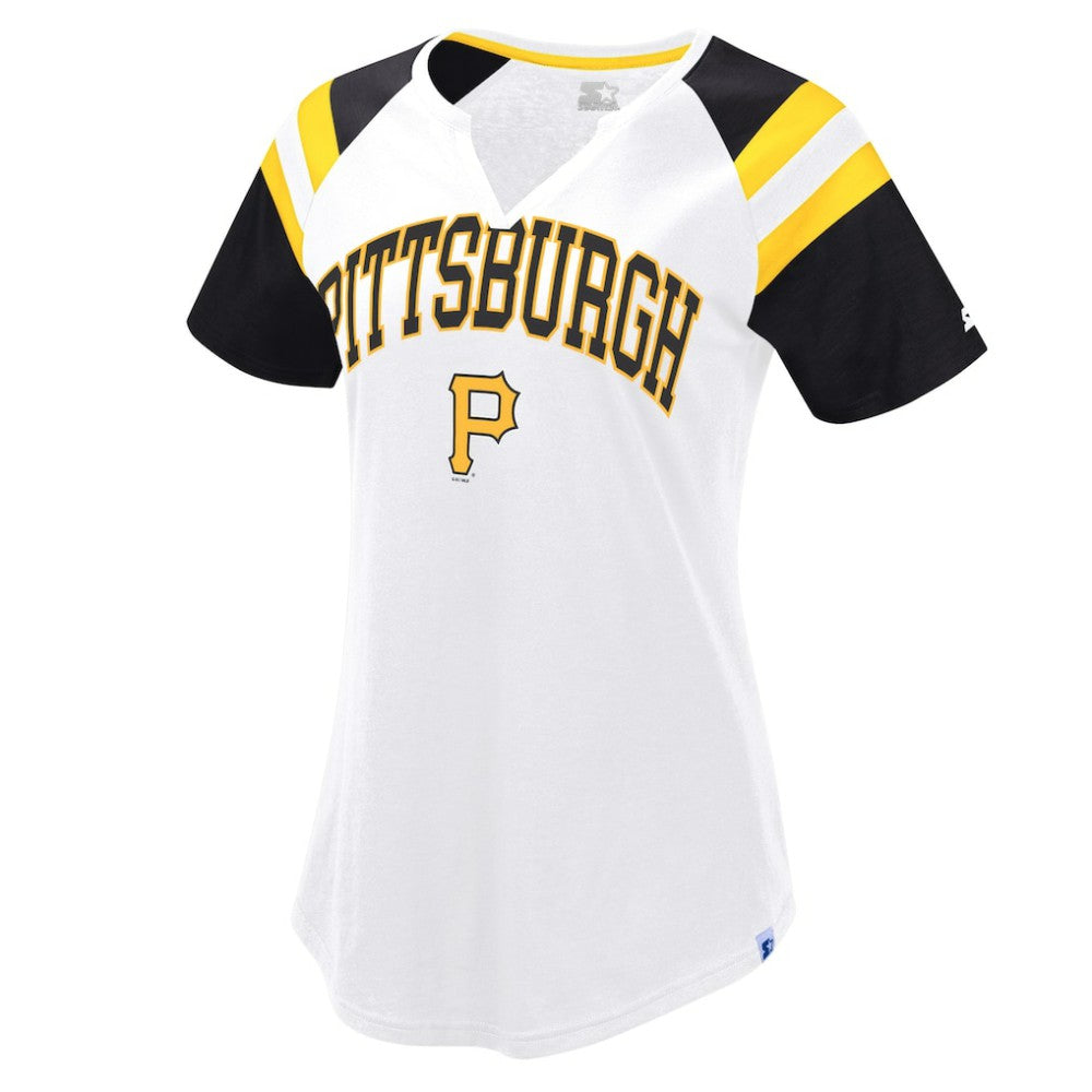 Pittsburgh Pirates Starter Women's Game On Notch Neck Raglan T-Shirt | MLB Sale