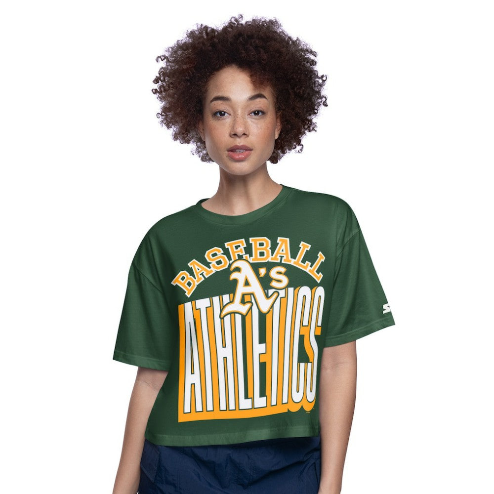 Athletics Starter Women's Play the Ball Boxy Cropped T-Shirt | MLB Online