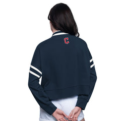 Cleveland Guardians Starter Women's Power Play Cropped Pullover Sweatshirt | MLB Discount