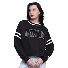 Baltimore Orioles Starter Women's Power Play Cropped Pullover Sweatshirt | MLB Online