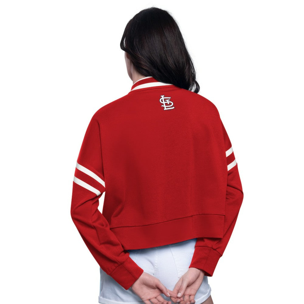 St. Louis Cardinals Starter Women's Power Play Cropped Pullover Sweatshirt | MLB Discount