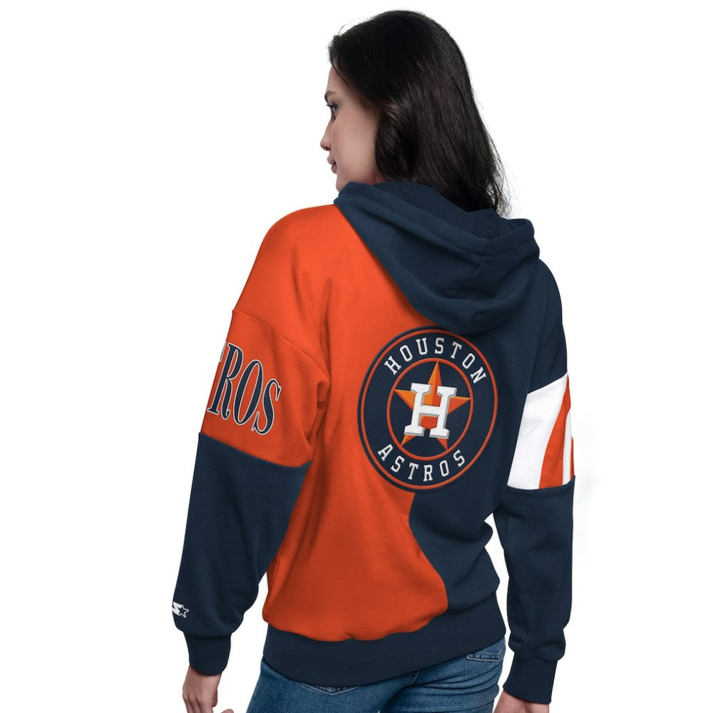 Houston Astros Starter Women's Curve Ball Full Zip Hoodie Sweatshirt | MLB New