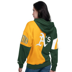 Athletics Starter Women's Curve Ball Full Zip Hoodie Sweatshirt | MLB New