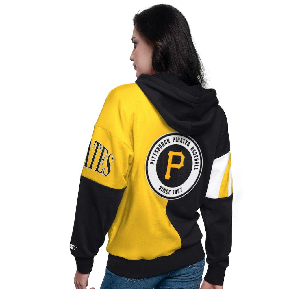 Pittsburgh Pirates Starter Women's Curve Ball Full Zip Hoodie Sweatshirt | MLB On Sale