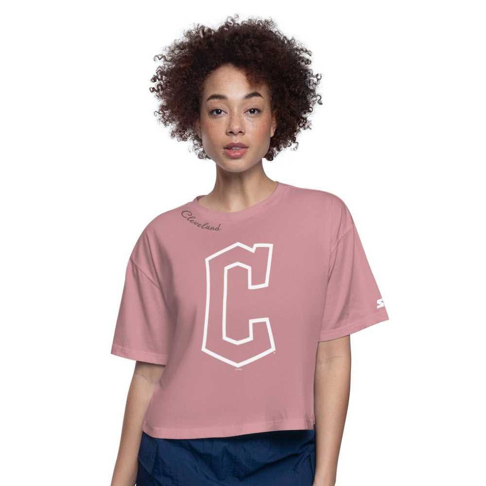 Cleveland Guardians Starter Women's Play the Ball Boxy Cropped T-Shirt | MLB Shop