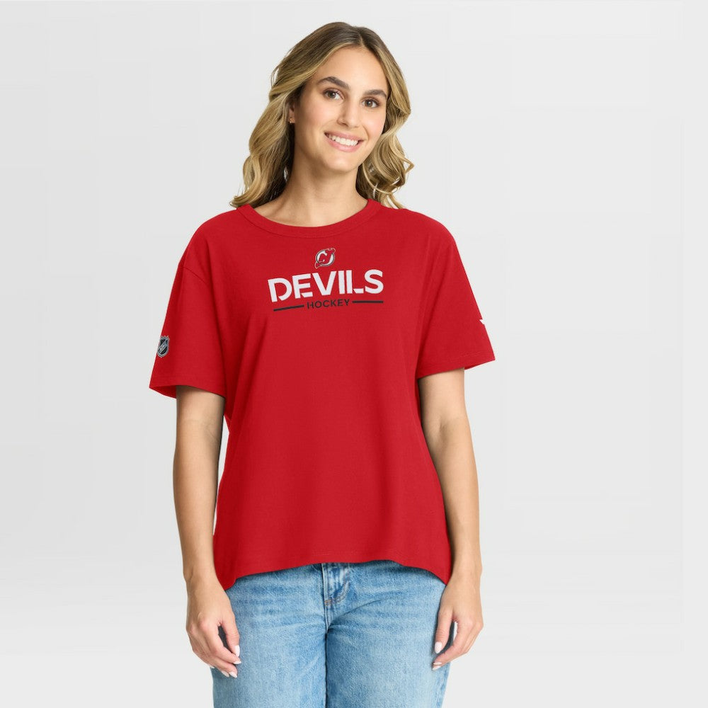 New Jersey Devils Fanatics Women's Authentic Pro Primary T-Shirt For Sale