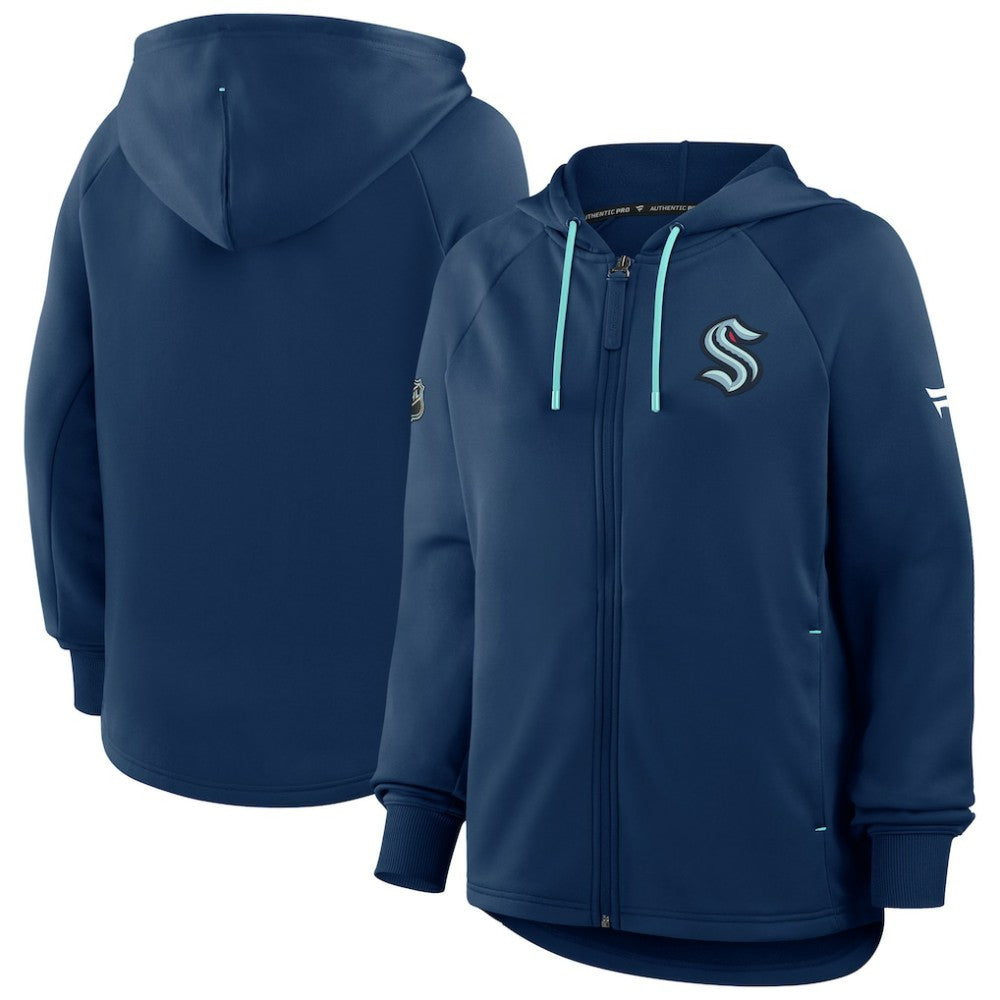 Seattle Kraken Fanatics Women's Authentic Pro Rink Raglan Full-Zip Hoodie Outlet