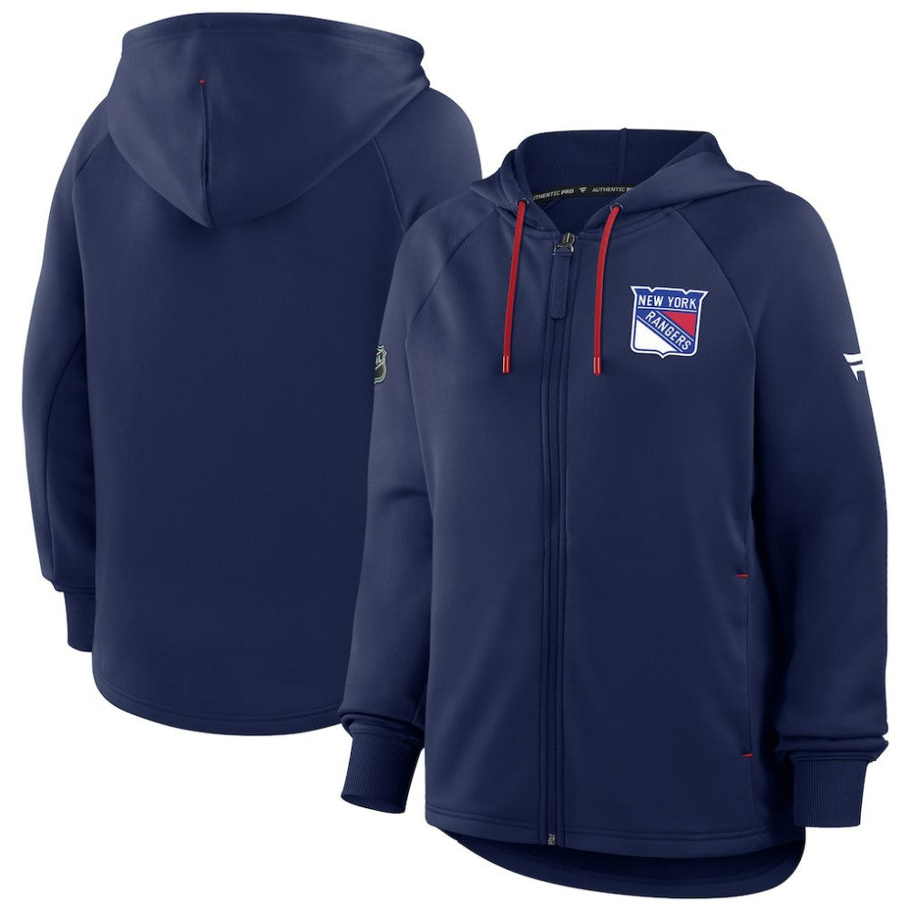 New York Rangers Fanatics Women's Authentic Pro Rink Raglan Full-Zip Hoodie Outlet