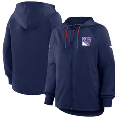 New York Rangers Fanatics Women's Authentic Pro Rink Raglan Full-Zip Hoodie Outlet